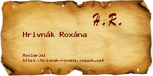 Hrivnák Roxána névjegykártya
